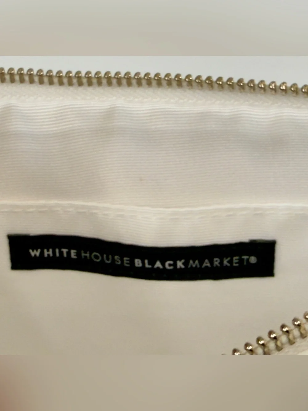 White House Black Market White Floral Print Studded Wristlet